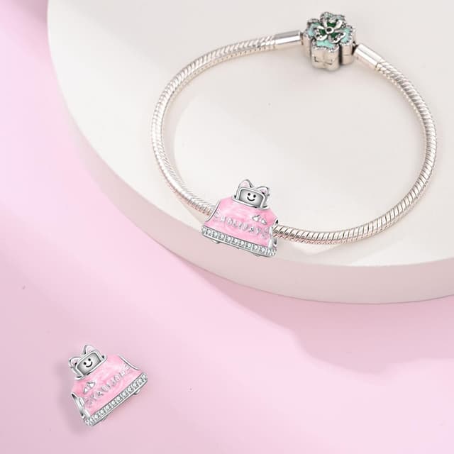 Detalle de Bracciale donna LIGHTDOG in argento 925 con charm Pace Mondiale per Pandora e bracciali europei
