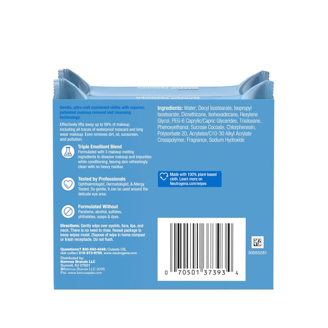 Detalle 2 de Neutrogena Micellar Makeup Wipes 25 count