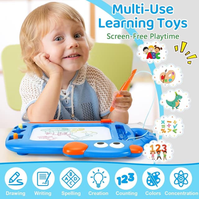 Detalle 2 de Magnetic Drawing Board Kids (Large Magic Magnet Drawing Pad) – Blue-A