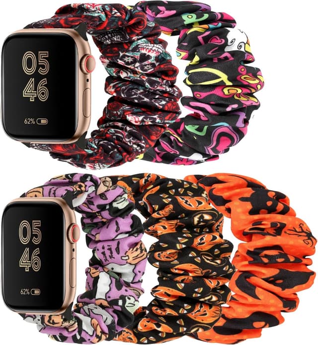 Detalle de DKGKOO scrunchie watch bands for women for Apple Watch 38/40/41/42/44/45mm and compatible models
