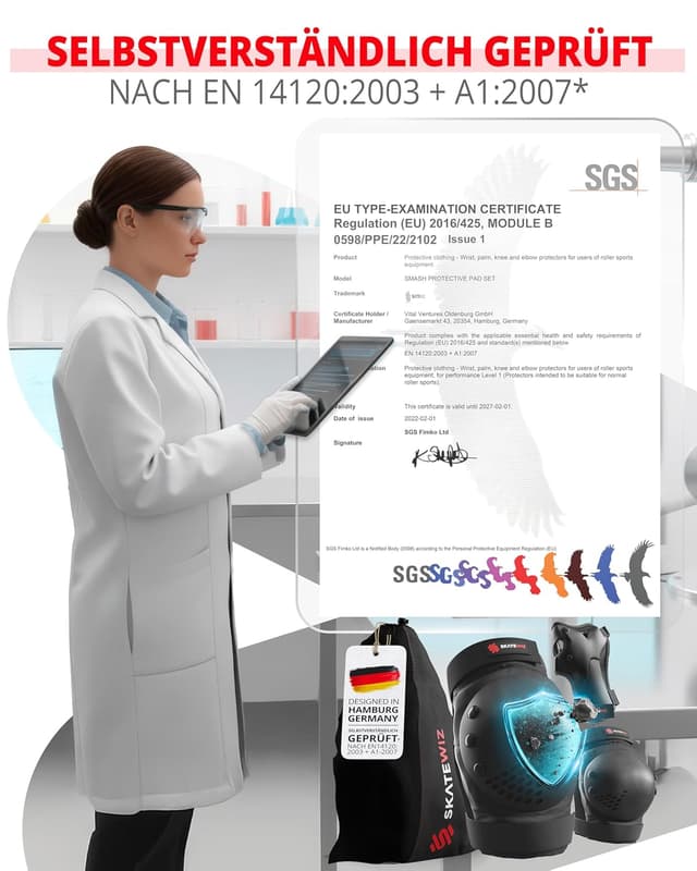 Thumbnail 5 de SKATEWIZ Schützer Inliner Erwachsene Größe L/XL Schwarz