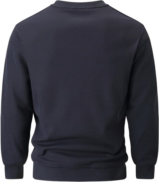 Detalle de VEIISAR Herren Heavy Weight Pullover mit Rundhalsausschnitt – 410 g, warmes Fleece-Innenfutter für Herbst & Winter