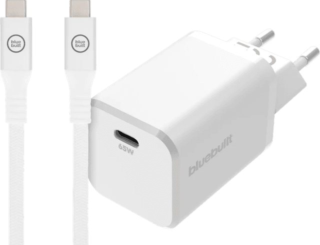 Detalle de BlueBuilt Power Delivery 65W + USB‑C Kabel (2 m) Weiß