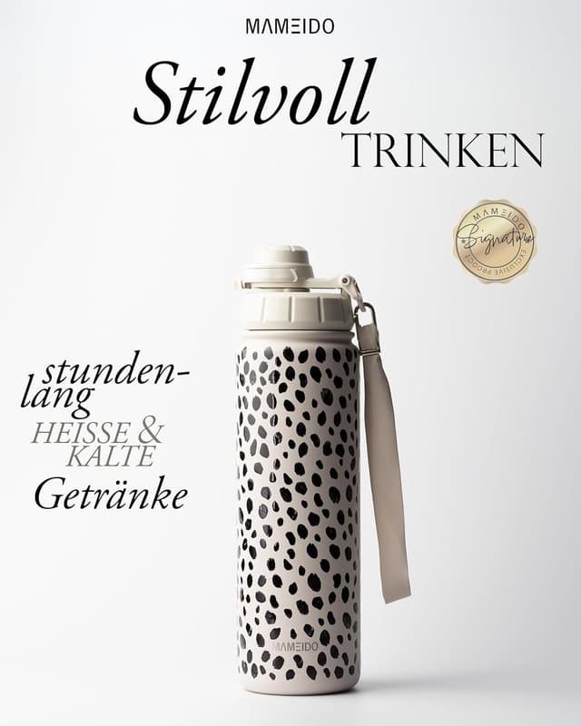 Detalle 2 de MAMEIDO Thermosflasche 700 ml mit Strohhalm