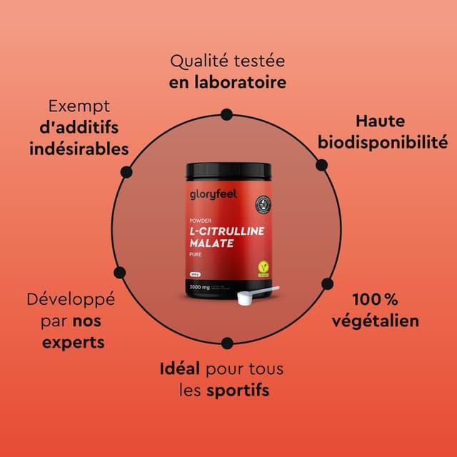 Detalle 2 de L-Citrulline Malate 2:1 en poudre 100% pure — 3000 mg de citrulline par dose (125 portions)