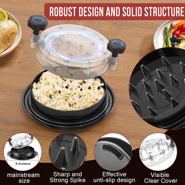 Detalle de SoulLife Chicken Shredder (8 Inches) with Clear Lid