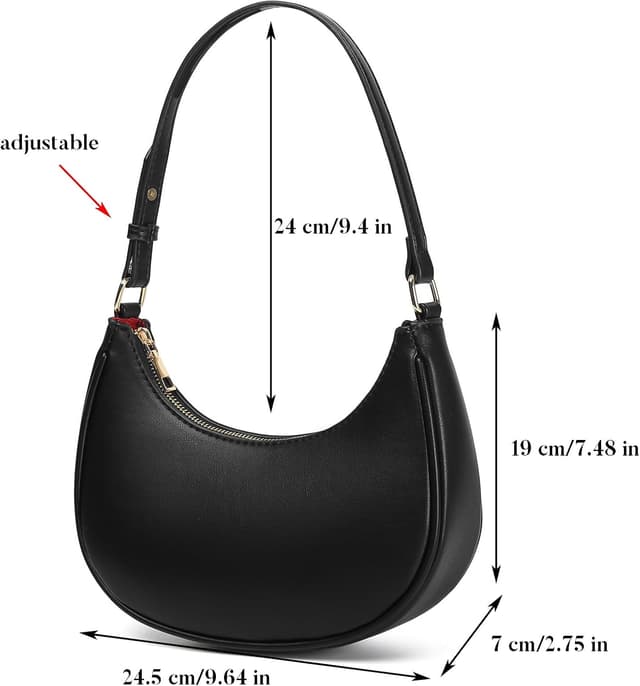 Detalle de Barabum Retro Classic Hobo Clutch Shoulder Tote with Zipper Closure for Women