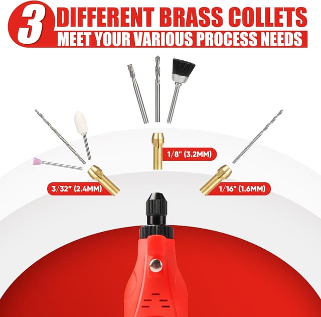 Thumbnail 6 de EZUVITA 618PCS Rotary Tool Accessories Kit (Red) with Portable Storage Case – Universal fit for Dremel-style tools