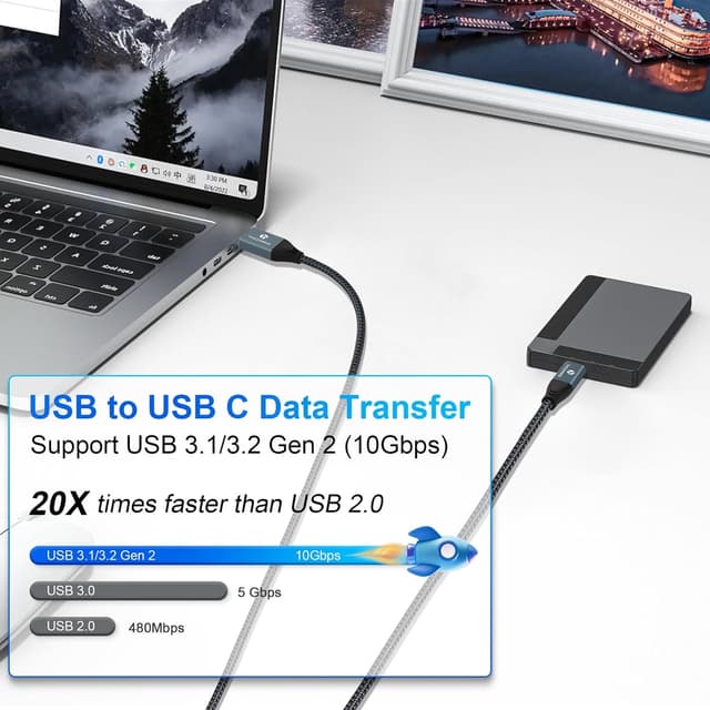Thumbnail 2 de Thzzhnno USB A auf USB C Kabel 3M 10 Gbit/s