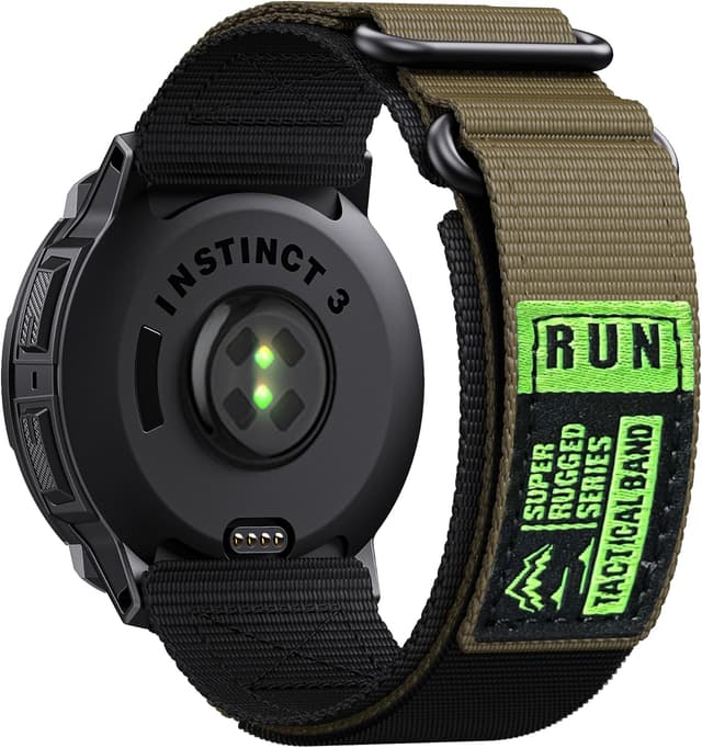 Detalle de Double Loop Nylon Strap for Garmin Instinct 2X/3/E Series 50mm (Adjustable Breathable Wristband)