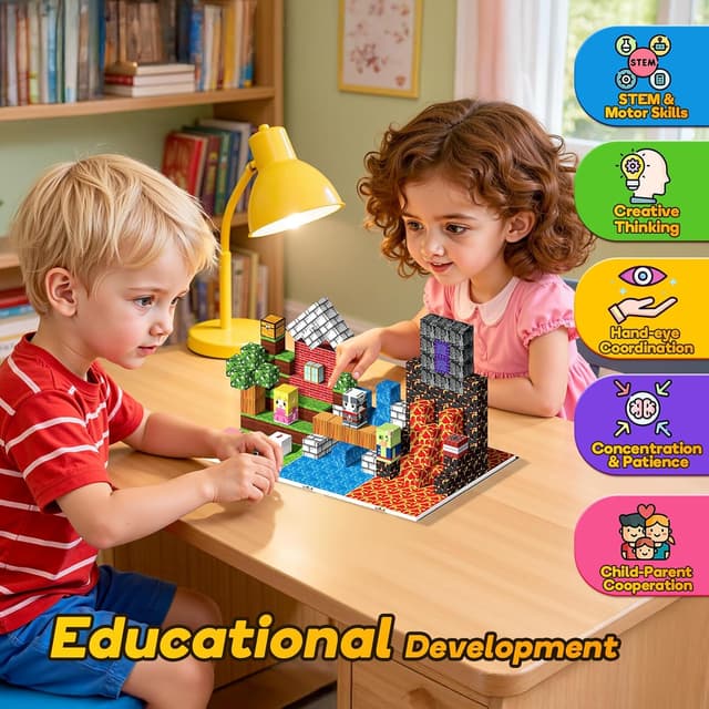 Detalle 2 de Wootoyz 150-piece magnetic building blocks for kids 🧩