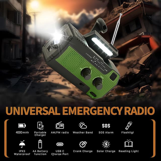 Thumbnail 4 de Wind Up Solar Radio SOLARBABY Emergency Radio though self-powered with 4000 mAh battery