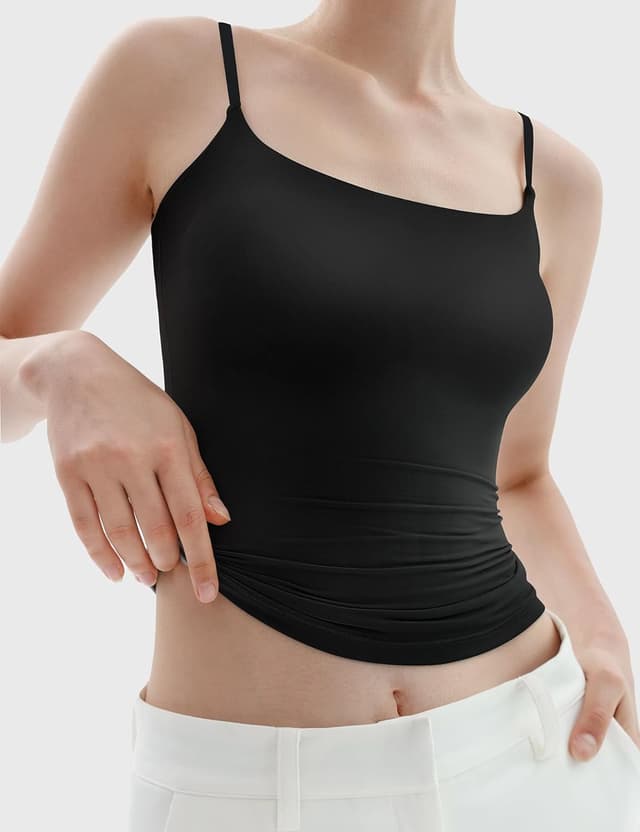 Detalle 2 de PUMIEY Women’s Square Neck Tank Top (Adjustable Spaghetti Straps) – Sharp Collection C160TM