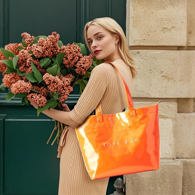 Detalle de KALIDI Large Beach Bag for Women – waterproof PVC zip tote with sand-proof design