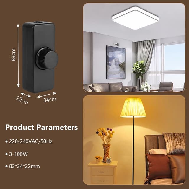 Detalle de AXFEE LED-Dimmschalter (1-Gang, Phasenabschnitt) für dimmbare LED/Glühlampe, schwarz