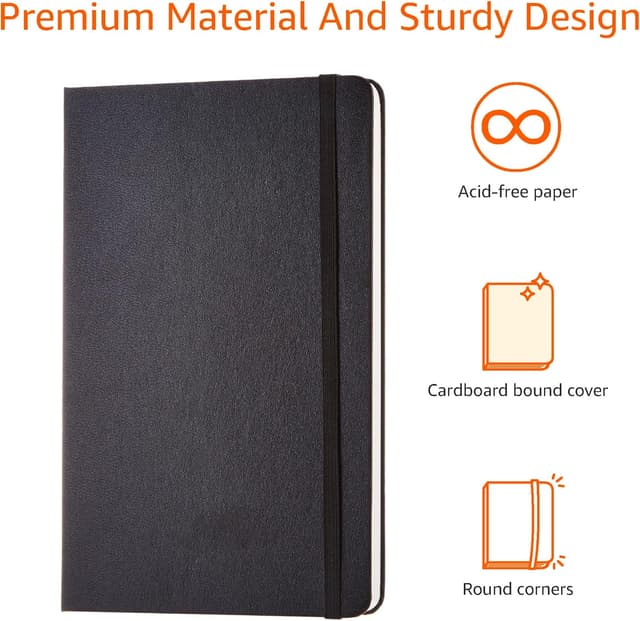 Thumbnail 6 de Amazon Basics Classic Notebook A5 plain, black 📒