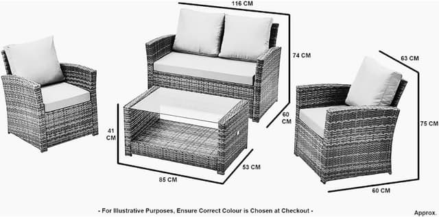 Detalle de Rattan Roma 4 Seater patio sofa set