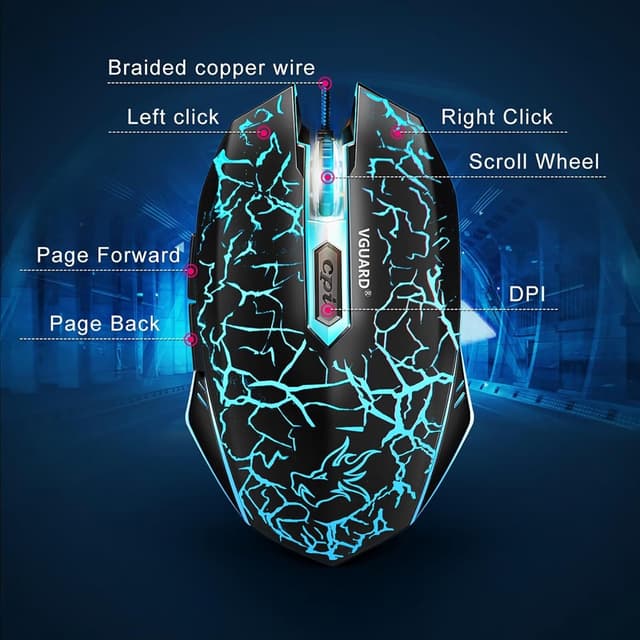 Detalle de VGUARD Gaming Mouse 6-button wired gaming mouse
