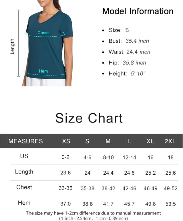 Thumbnail 6 de THE GYM PEOPLE camicie da allenamento da donna con scollo a V e maniche corte traspiranti