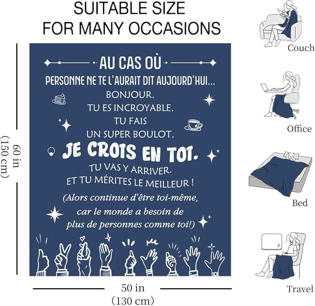 Detalle 2 de Couverture inspirante 150 x 130 cm