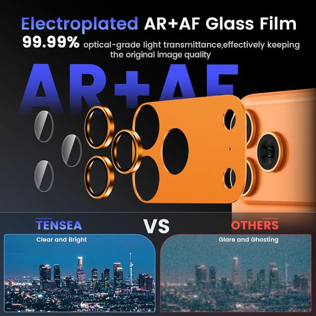Detalle de Tensea iPhone 17 Pro Max camera lens protector