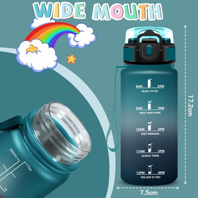 Thumbnail 4 de Niños - Botella agua 500ml a prueba de fugas con pajita 🚰