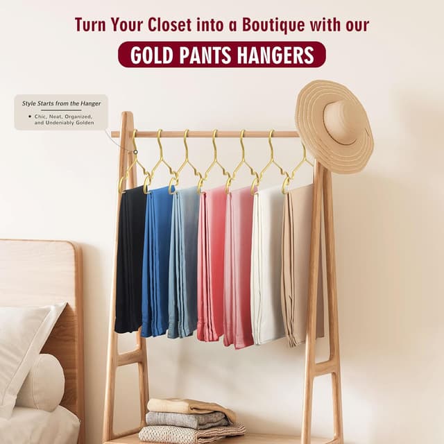 Thumbnail 1 de DOIOWN Gold Pants Hangers 12 Pack 13.3” Matte Aluminum 💼