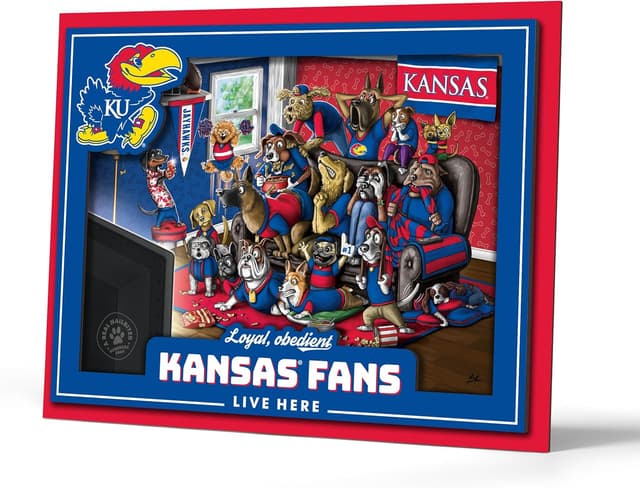 Thumbnail 6 de YouTheFan Officially-Licensed NCAA Purebred 3D Wall Art (18 x 13.5 in) — Humorous Hand-Drawn Dog Cartoon Indoor Team Decor