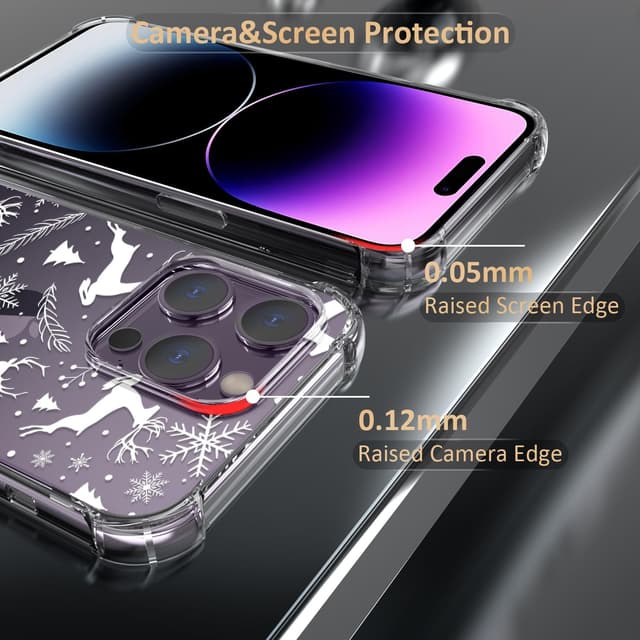 Detalle 2 de CAROKI Clear Christmas Phone Case for iPhone 14 Pro (6.1")