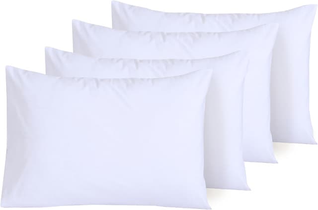 Detalle de NAFAY LIVING White Cotton Pillow Cases (4 Pack) – 300 Thread Count, 50 x 75 cm