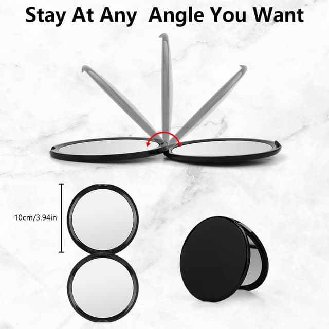 Detalle 2 de OSDUE Specchio da Viaggio Portatile bifacciale con ingrandimento (10 cm, 2 lati)