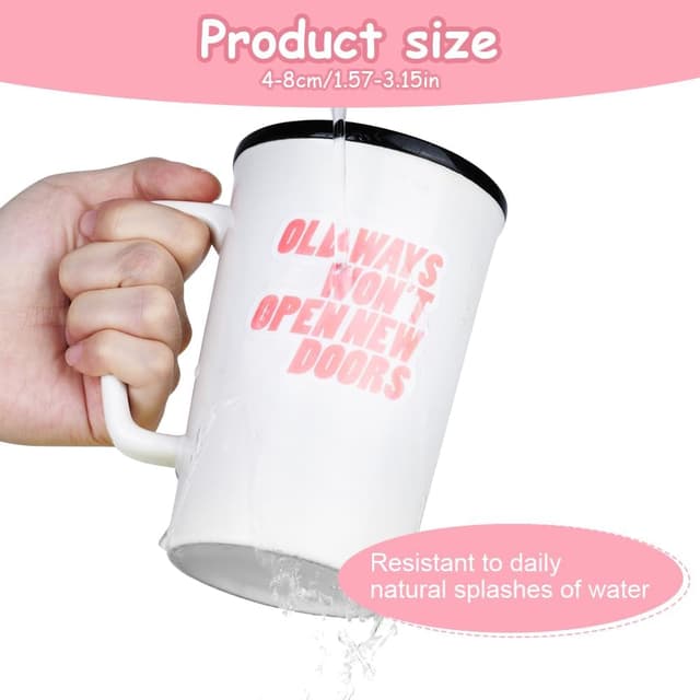 Detalle de Vicloon 100PCS Pink Motivational Stickers (Waterproof PVC, re-pasteable)