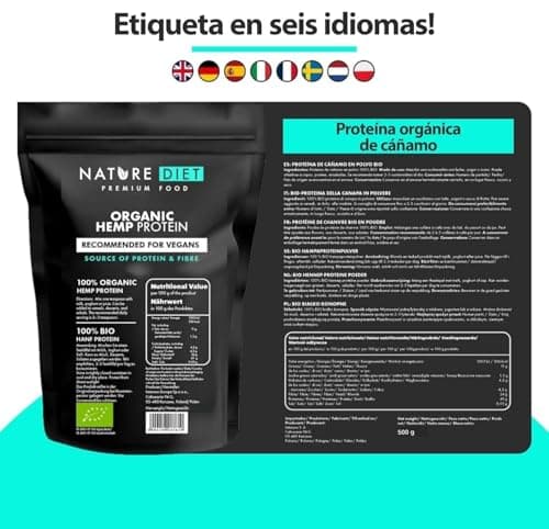 Thumbnail 1 de Nature Diet Proteína de Cáñamo Orgánica 🌱 500g Ecológica, Vegana