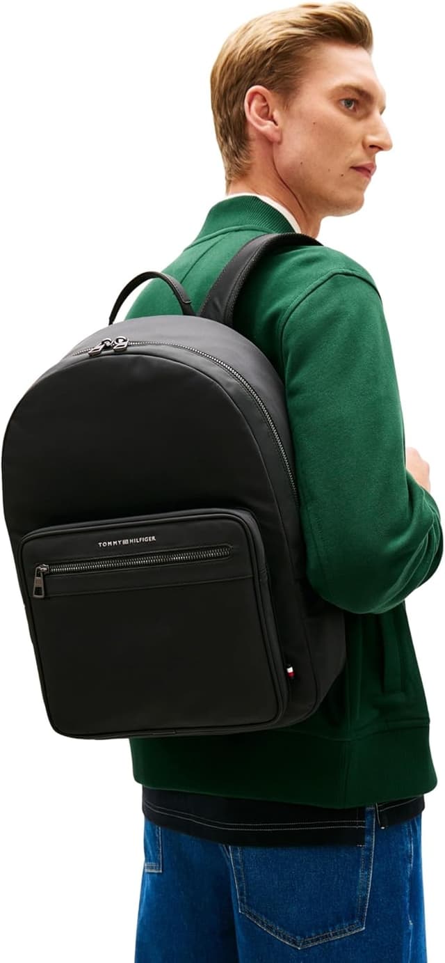 Detalle de Tommy Hilfiger Th Repreve Backpack AM0AM14148 : sac à dos homme noir (taille unique)