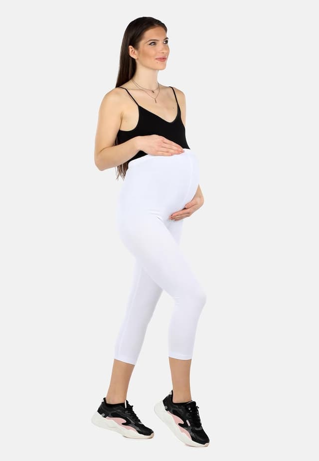 Thumbnail 2 de Be Mammy Leggings Premaman 3/4 in Cotone Bio 210 gsm