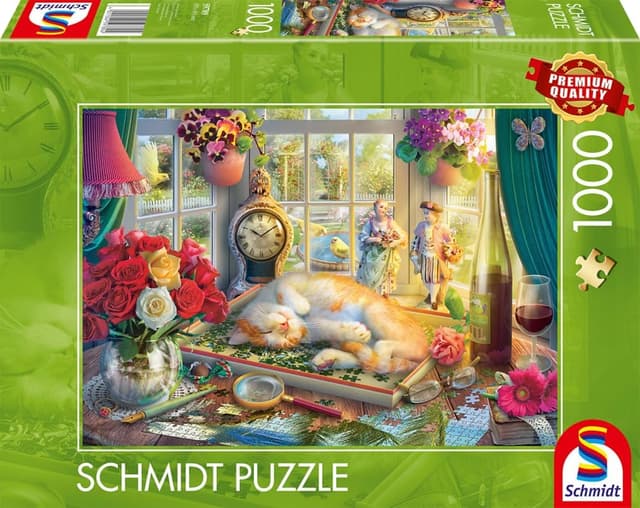 Detalle 2 de Schmidt Spiele Gatto Puzzle da 1000 pezzi, 69,3 x 49,3 cm (Multicolore) 59789