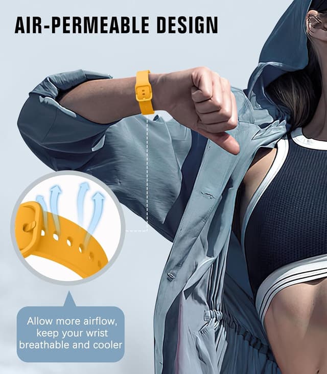 Detalle de MoKo No Gap Soft Silicone Replacement Sport Strap for Samsung Galaxy Watch (20mm) — 40mm/44mm/43mm/47mm/45mm/42mm/46mm compatible