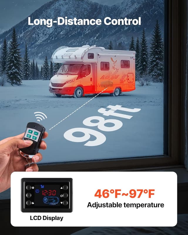 Thumbnail 4 de VEVOR 5KW 12V riscaldatore diesel per camion con display