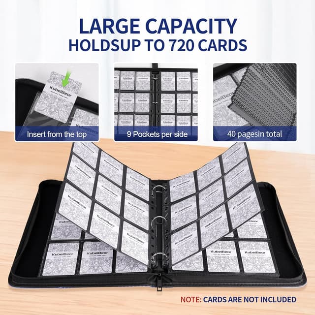 Thumbnail 2 de Card Binder 720 Capacity Zippered 9-Pocket ๐ด