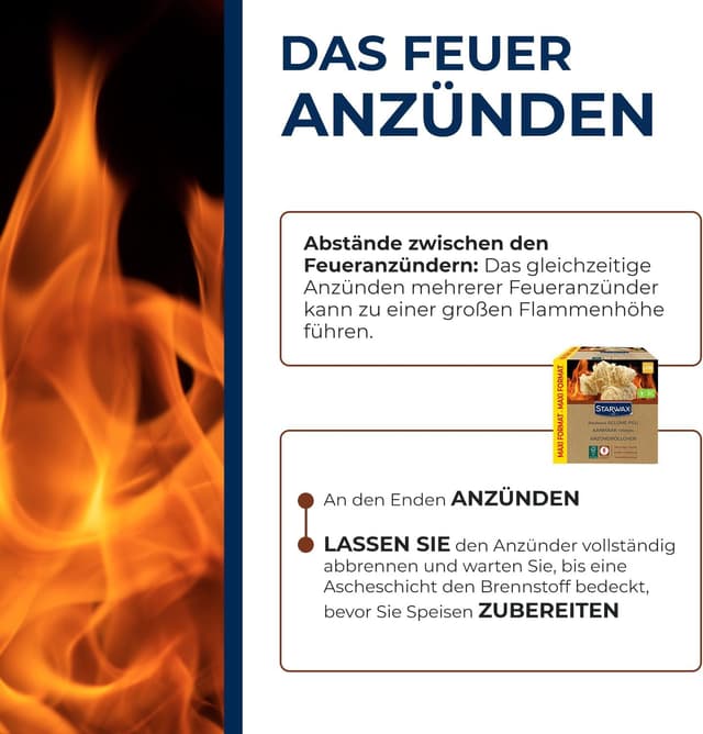 Detalle 2 de STARWAX Anzündwolle im 100er Pack – saubere, geruchsfreie Schnellzündung für BBQ & Kamin