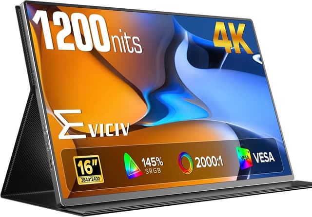 Detalle de Portable Monitor 4K 1200 Nits (16-inch) with USB-C & Mini HDMI, FreeSync, VESA Mount