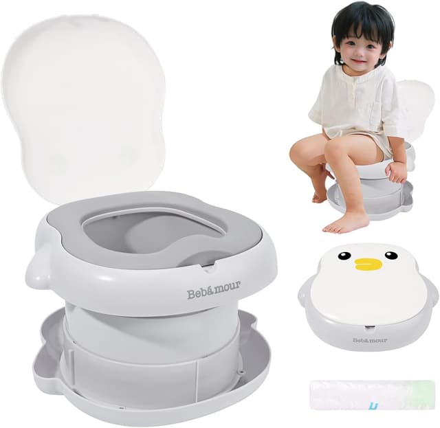 Detalle de Bebamour Portable Baby Potty Training Toilet Seat (Penguins) for Travel