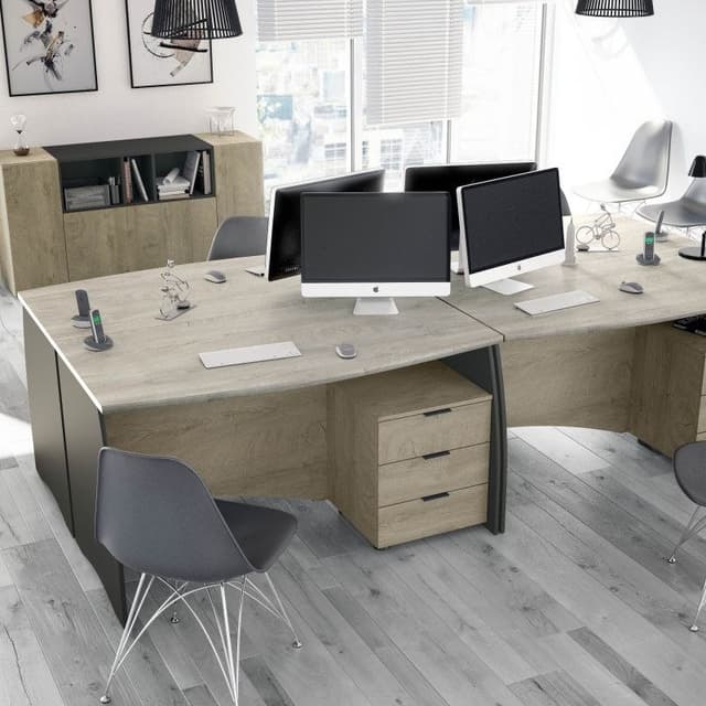 Detalle de Habitdesign Stil Buc Mesa escritorio gris 3 cajones