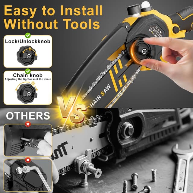 Thumbnail 2 de Mini Chainsaw 6-inch 8000 mAh cordless chainsaw