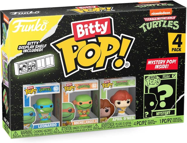 Detalle 2 de Funko Bitty Pop! TMNT - Turtles, April y figura sorpresa 🐢