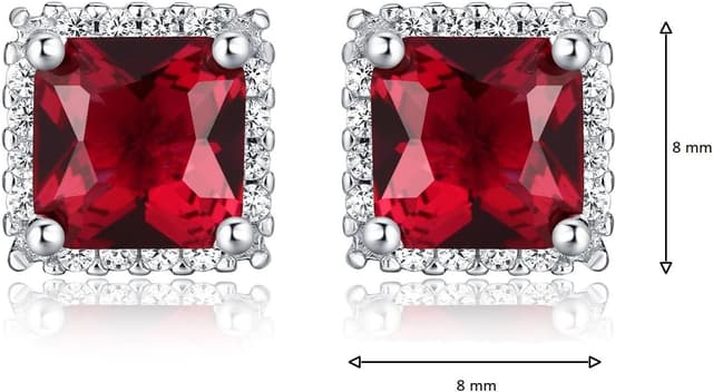 Detalle 2 de Diamond Treats orecchini da donna in argento sterling 925 con zirconi quadrati (8x8 mm) in confezione regalo