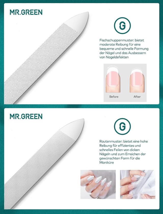 Detalle de MR.GREEN Nagelfeile Profi doppelseitig 🪒