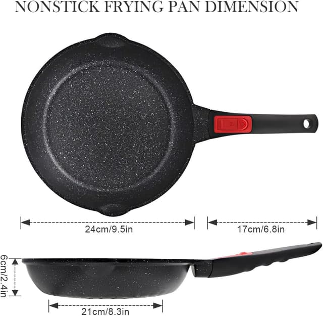 Detalle de Bobikuke Antihaft Pfanne 24 cm für alle Herdarten