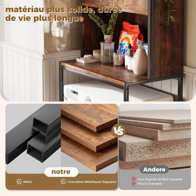 Thumbnail 4 de ELUCHANG Meuble au-Dessus Machine Noir Vintage