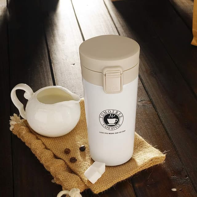 Detalle de SLOSH Tazza Termica Viaggio Caffè/Bottiglia in Acciaio Inox 304 da 380 ml (Bianco) con infusione travel mug
